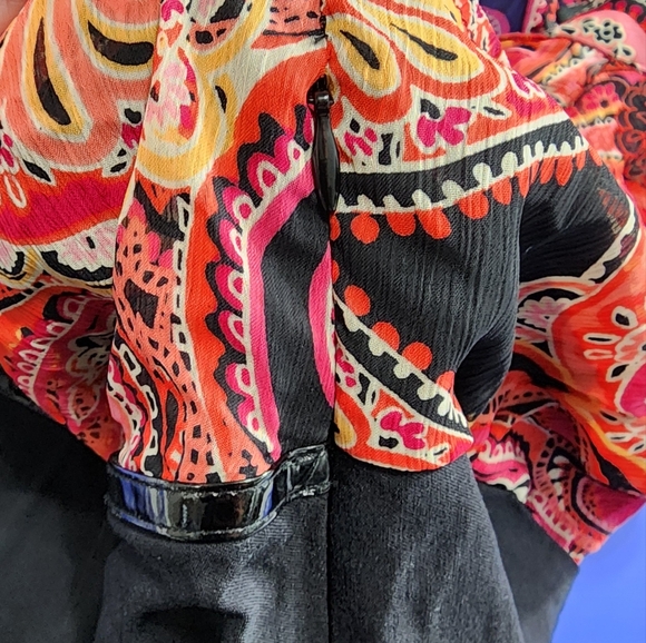 Studio 1940 Sleeveless Black Paisley Shirt Sz Large Business Casual - Picture 13 of 13